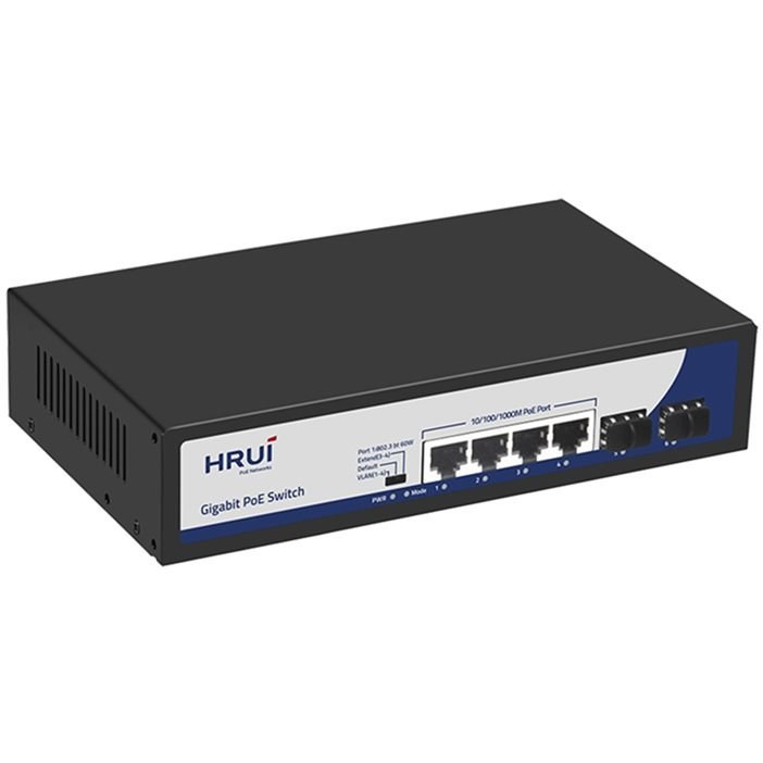 سوئیچ شبکه hrui چهار پورت poe