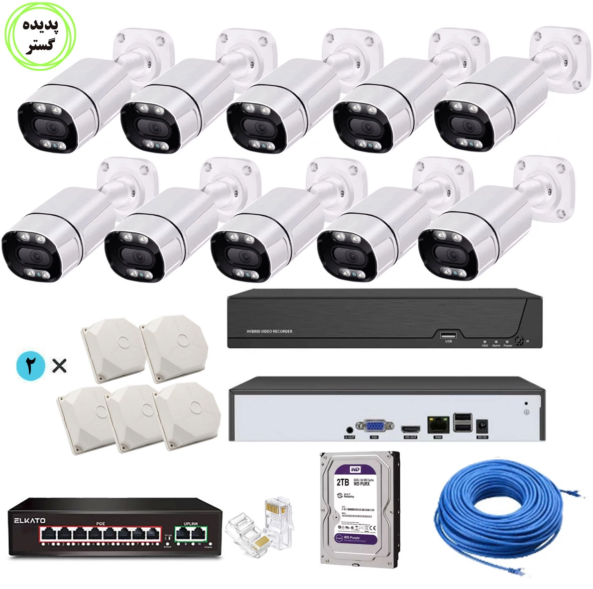 پک 10 عددی دوربین poe برد سونی پلاکخوان sony imx335L12b