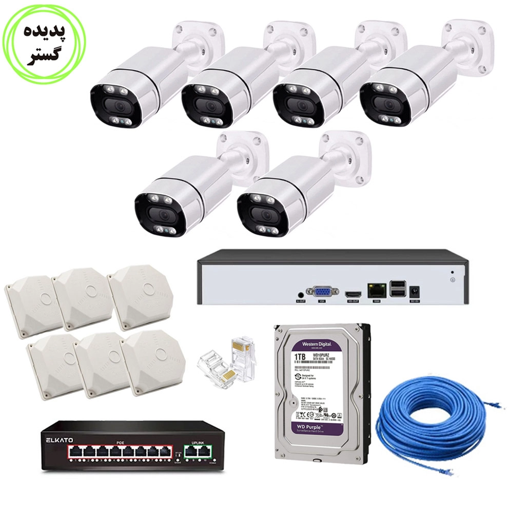 پک 6 عددی دوربین تحت شبکه poe پلاکخوان برد سونی imx335L12b