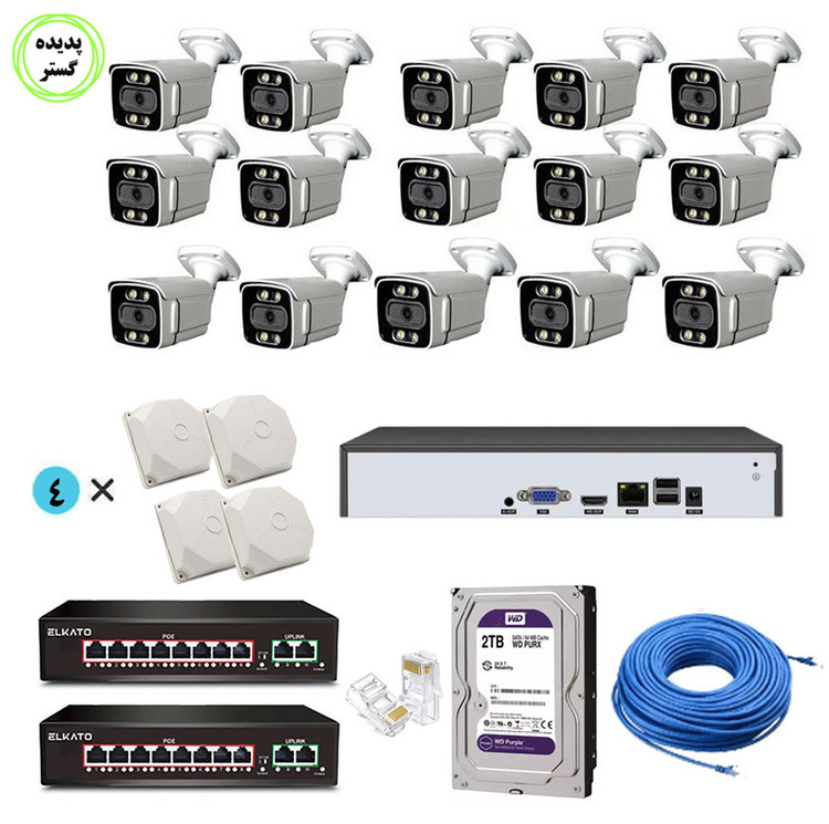 پک 15 عددی دوربین تحت شبکه 5مگاپیکسل سونی POE