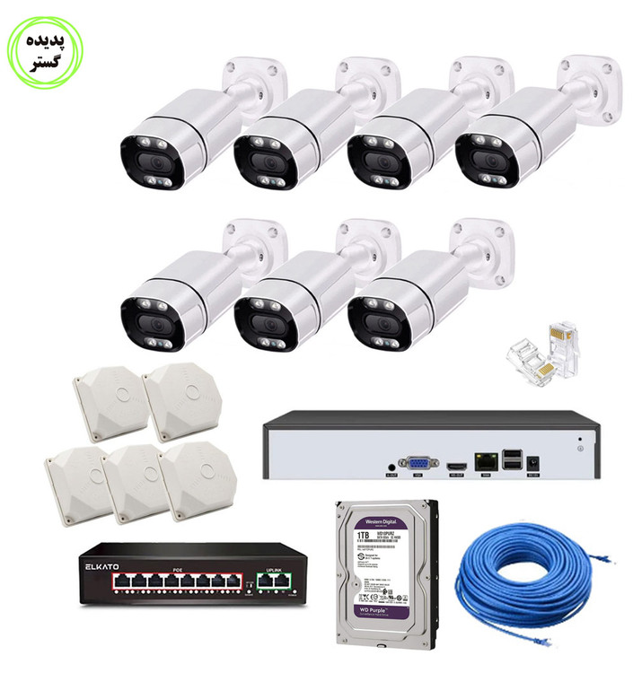 پک 7 عددی دوربین تحت شبکه 5مگاپیکسل poe