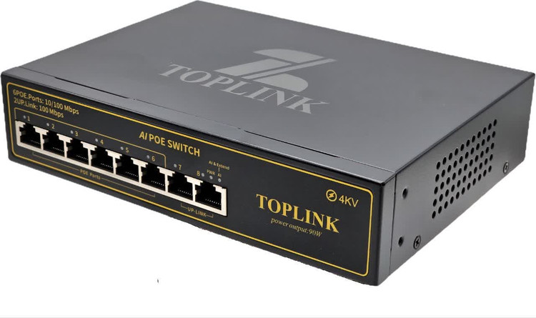 سوییچ poe toplink شش پورت دو آپلینک صد