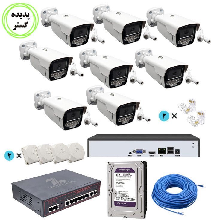 پک دوربین 8عددی پلاکخوان میکروفن دار Lingotech imx335L12 POE