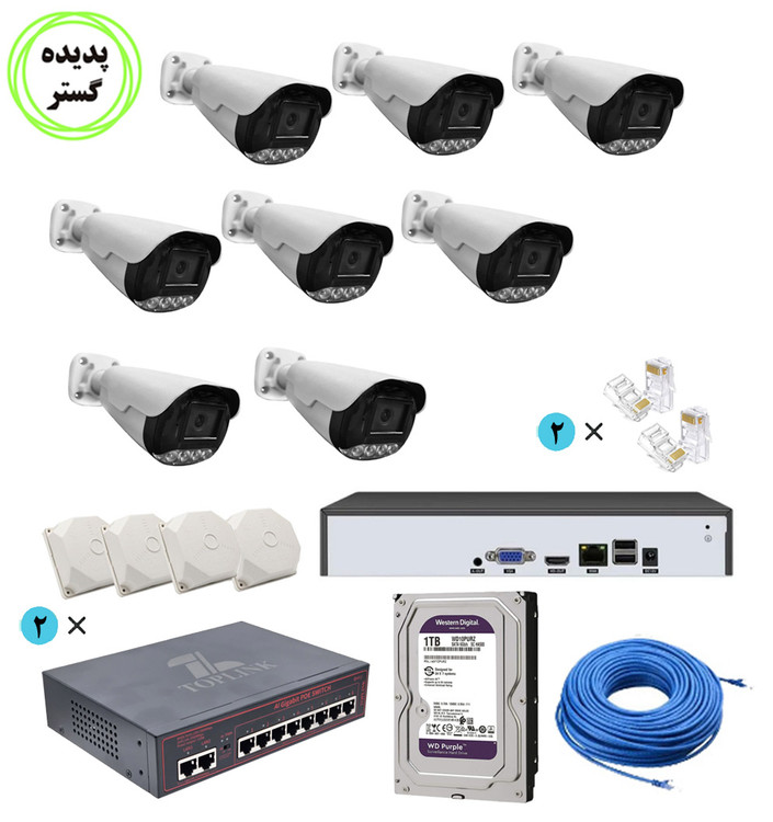 پک دوربین 8عددی پلاکخوان میکروفن دار Lingotech H5SVX POE