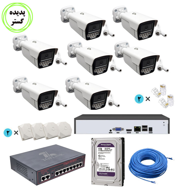 پک دوربین 7عددی پلاکخوان میکروفن دار Lingotech GC8053 POE